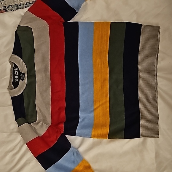 Boys multi color stripe knitted sweater size 7 - Picture 4 of 4